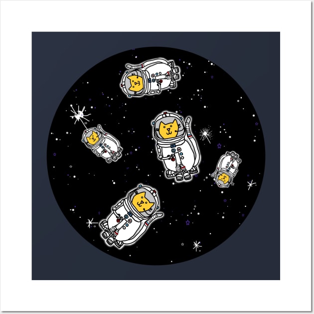 Cats in Space Wall Art by ellenhenryart